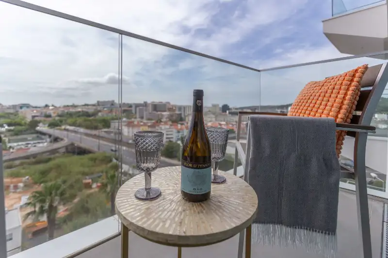 South facing balcony with city view